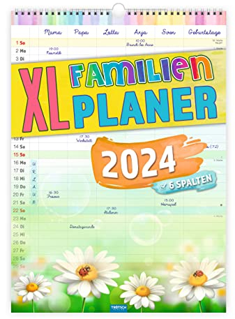Trötsch Großbildkalender XL Familienplaner 2024 - mit 6 Spalten: Wandkalender (Familienkalender)