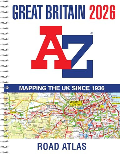 Great Britain A-Z Road Atlas 2026 (A4 Spiral): Easy to read map of Great Britain in A5 size with spiral binding