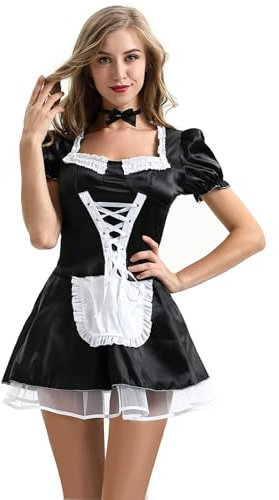 Discoball Christmas Costume for Women French Maid Costume Maid Outfit Cosplay Fancy Dress for Woman
