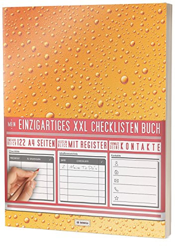 Mein Einzigartiges XXL Checklistenbuch: 122 A4-Seiten, Softcover, Register uvm. / Für To Do's und Listen / PR501 „Tautropfen“