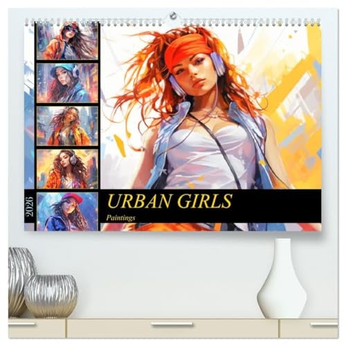 Urban Girls. Paintings (hochwertiger Premium Wandkalender 2026 DIN A2 quer), Kunstdruck in Hochglanz: Trendy und frei in der Großstadt! (CALVENDO Menschen)