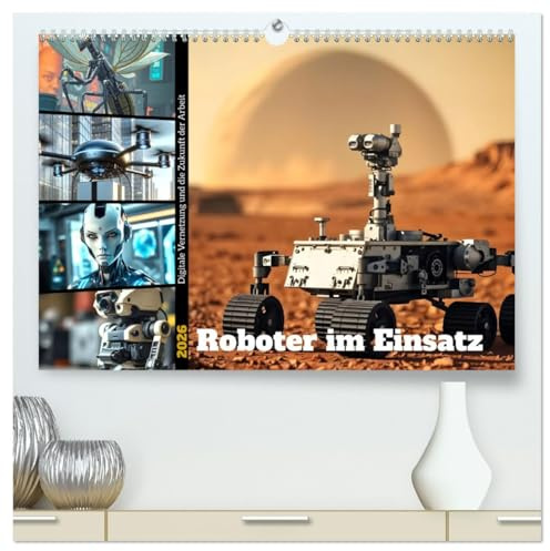 Roboter im Einsatz - Digitale Vernetzung und die Zukunft der Arbeit (hochwertiger Premium Wandkalender 2026 DIN A2 quer), Kunstdruck in Hochglanz: ... von morgen prägen. (CALVENDO Technologie)