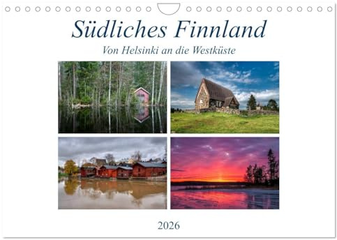 Südliches Finnland (Wandkalender 2026 DIN A4 quer), CALVENDO Monatskalender: Von Helsinki an die Westküste (CALVENDO Orte)