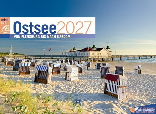 Ostsee ReiseLust Kalender 2027 | von Flensburg bis nach Usedom | Stimmungsvoller Küsten-Kalender im Querformat (45x33 cm) | Deutsche Küste, Meer