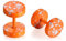 JewelryWe Fake Plug Ohrstecker Edelstahl: 8MM Herren Damen Tunnel Ohrringe Fake Ohr Plugs Ohrstecker Ohrpiercing Cheater Illusion Barbell Stud Schraube Helix Tragus Piercings Camouflage Orange