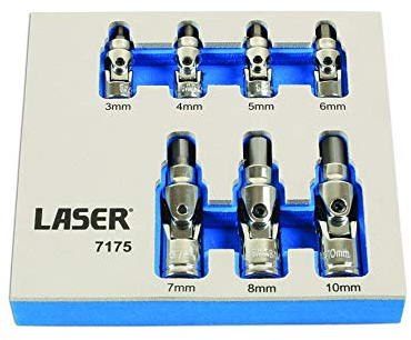 Laser 7175 Universal Joint Hex Socket Bit Set 7pc