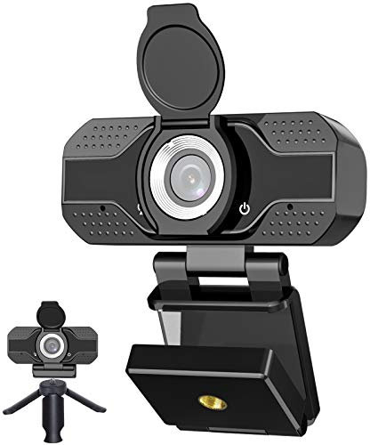 YOUPECK Webcam PC 1080P Full HD Webcam avec Microphone, Caméra Web USB Correction Automatique de la Lumière, Mise au Point Manuelle, pour Chat Vidéo et Enregistrement, Études, Conférence
