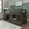 Max & Lily Solid Wood Low Loft Bed with Storage Drawer and Ladder, Modern Rustic Style Loft Bed for Kids, Brown