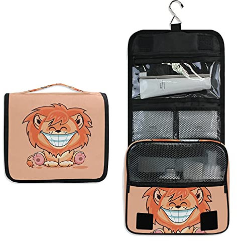 Dessin Animé Roi Lion Trousse de Toilette à Suspendre Rangement MaquillageSac Voyage Portable Pliable Salle de Bain Trousse de Cosmétique pour Femmes Filles
