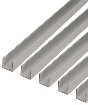 Alberts 498399 U-Profil | Aluminium, silberfarbig eloxiert | 1000 x 22 x 10 mm | 5er Set