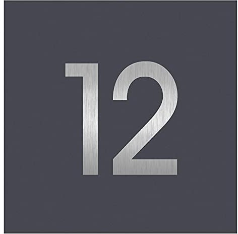 Frabox® Hausnummer - Hausnummernschild LUMERS in RAL 7016 anthrazitgrau 20x20 cm