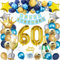60 Geburtstag Mann Deko, SWPEED Blau Gold Deko 60 Geburtstag Mann, 60 Geburtstag Deko, 60. Geburtstag Geburtstagsdeko kits mit Navy Blau Silber Gold luftballons, Gold Konfetti luftballons