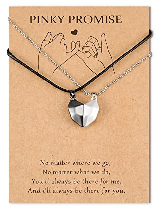 SUNSH Zwei Seelen Ein Herz Paare Passende Anhänger Halsketten Geschenk zum Valentinstag für Paare Frauen Teens Mädchen Wunschstein Magnetische Paare Halskette für Frauen Mädchen Halskette Geschenke