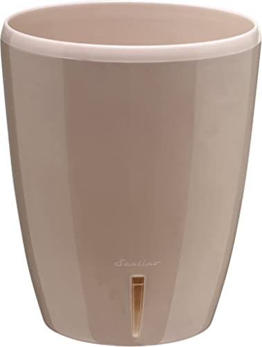 Santino Orchideentopf D 12cm Selbstbewässernder Topf mit Dochtsystem und Wasserstandsanzeige für den Innenbereich - Sand - 1,3L