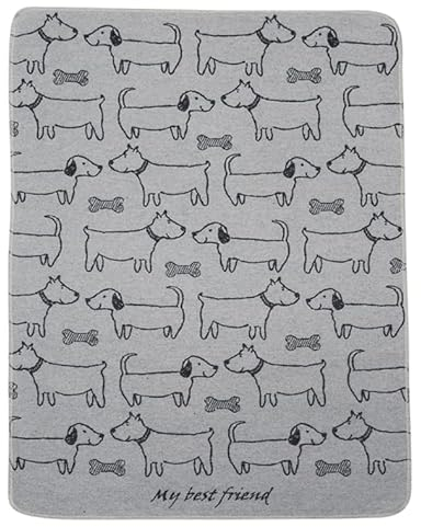 David Fussenegger Hundedecke 'Best Friend Allover' 70 x 90 cm Filz - Grau