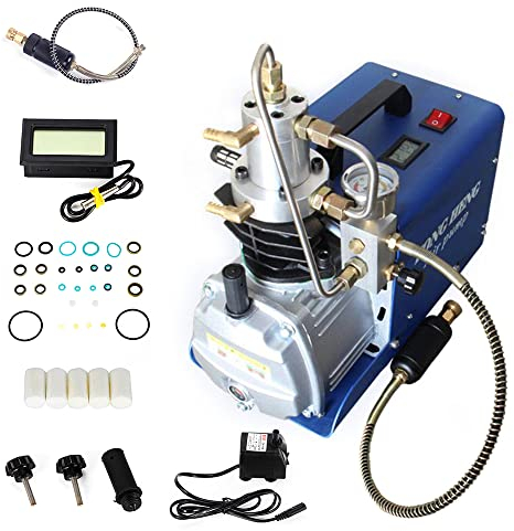 Kompressor Hochdruck-Druckluftpumpe Elektrischer Luftkompressor 300 Bar 4500psi 220V, Manuell/Automatisch PCP-Luftpumpe für Druckluftpistole