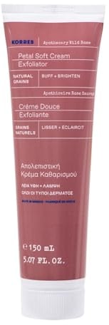 KORRES APOTHECARY WILD ROSE Sanfte Peeling-Creme für strahlende Haut, hautverfeinernde Gesichtspflege, dermatologisch getestet, vegan, 150 ml