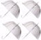 SKYTE® 4 x Set Rain Umbrellas Dome Birdcage Transparent PVC Wedding Brolly Clear Bubble Bubble White Handle And Spike Brolly Walking Ladies Mens Unisex Party Parasol Rain Bridesmaid Bridal