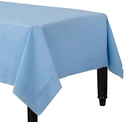 Karrma Ltd. 4 x Baby Blue Paper Table Cloth 90 x 90cm Disposable Table Cover For All Occasions Baby Shower, Wedding, Birthday, Christmas, Halloween, Easter Party Decorations