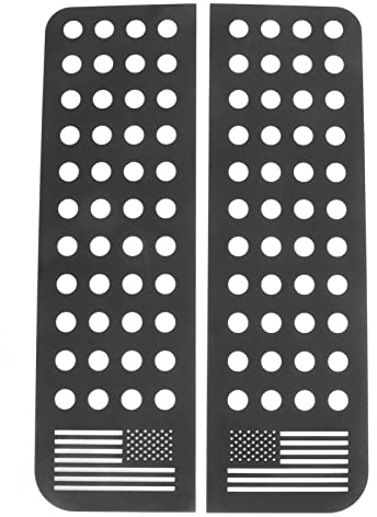 Adesivi Vetri Posteriori, Fydun 2 Pezzi Adesivo per Finestrino Laterale per JK Unlimited 2007‑2017, Decalcomanie per Finestrini Copertura del Pannello in Vetro in Lega