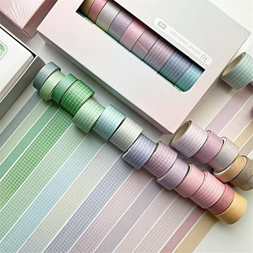 EXQULEG 30 Rollen Washi Tape Set, Dekorative Klebebander, DIY Washi Masking Tape, Masking Tape Klebeband Set für Kunst, DIY Handwerk, Tagebuch, Hobel, Sammelalbum, Verpackung (C)