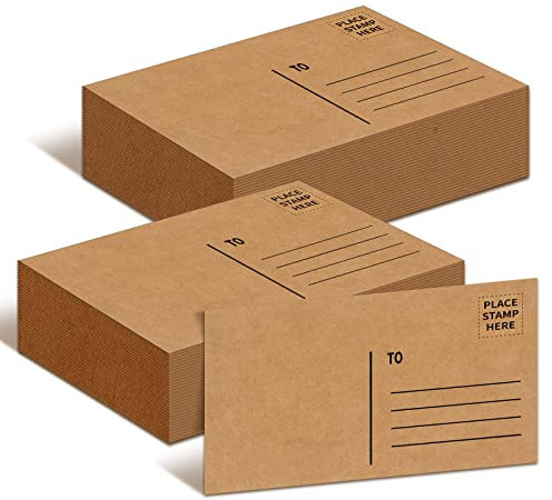 Sabary 300 Stück Blanko-Postkarten für den Versand, 10,2 x 15,2 cm, leere Postkarten, Großpapier, zum Selbermachen, bedruckbare Postkarten für Kinder, Malen, DIY-Druck (braun)