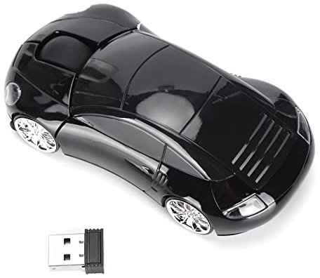 Souris sans Fil, Souris De Jeu en Forme De Voiture Intelligente 2.4G Souris sans Fil Rechargeable Haute Résolution avec Récepteur USB pour Ordinateur Portable De Bureau Tablette(Noir)
