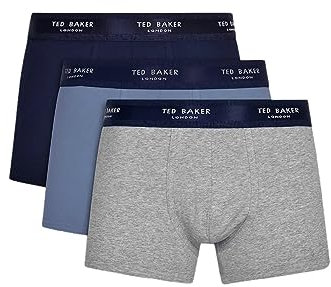Ted Baker Herren Tbb02 Badehose, schwarz/weiß/grau, M (3er Pack)