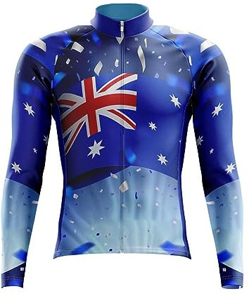 Men's Cycling Jerseys - UK Flag Long Sleeve Breathable Cycling Jersey Top Mtb Racing British Country Bike Cycling Mountian Bicycle Cycling Clothing Top,As Shown,L