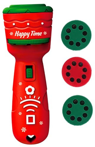 Sanfiyya Christmas Flashlight Projector, Multi Patterns Story Projector For Kids, Xmas Flashlight Torch Early Learning Toys For Boys And Girls Birthday Christamas Gift(Red)