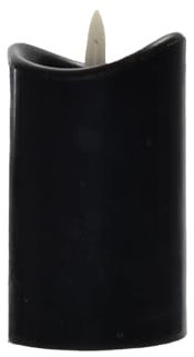 B & S LED Echtwachskerze Ø 7 x Höhe 12,5 cm mit Timer (Schwarz)