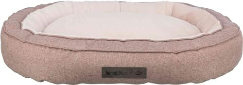 TRIXIE Hundebett Felicia oval 85× 65 cm in rosa - weiches Hundekissen mit Silikon-Füllung - Hundekorb für mittelgroße Hunde - rutschfest und waschbar - 37881