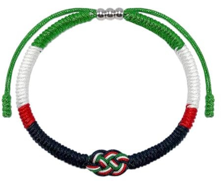 Bracelet drapeau palestinien, bracelet tissé à la main, bracelet palestinien réglable en corde tressée, bracelet unisexe tissé avec drapeau palestinien, bracelet de soutien palestinien pour homme et
