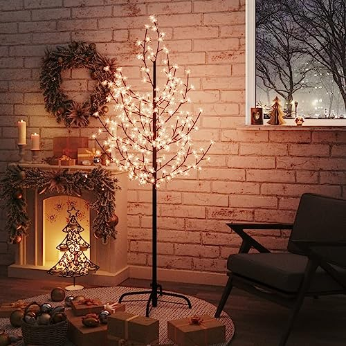 Árbol de flores de cerezo LED blanco cálido 200 LED 180 cm