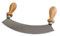 1PEZZO MEZZALUNA IN ACCIO INOX CON MANICO IN LEGNO - cm.25x4,5x15h.