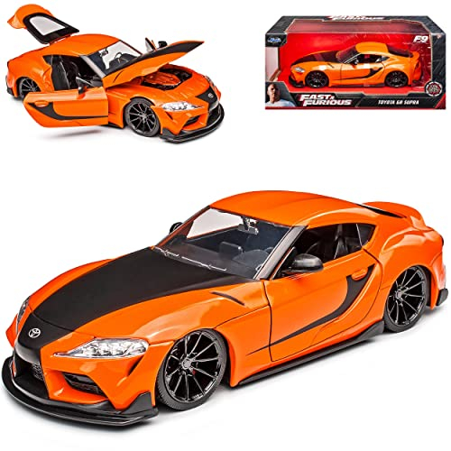 T*o*y*o*t*a Supra A90 5. Generation Orange Ab 2019 The Fast and The Furiuos 9 1/24 Jada Modell Auto