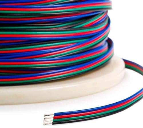 LEDKIA Bobina 100m Cavo Elettrico Piatto con Guaina 0.5mm² per Strisce LED