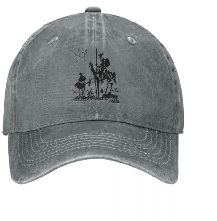 WVVCXCC Unisex und modisch Vintage Picasso Kunst Malerei Baseball Caps Unisex Distressed Washed Kopfbedeckung Don Quijote Ritter Outdoor Running Golf Hüte Cap Sport Outdoor Geschenke