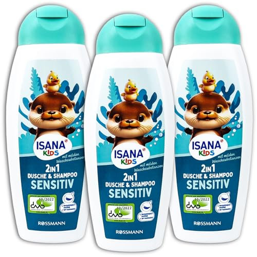 3 er Pack ISANA KiDS 2in1 Sensitive Dusche & Shampoo 3 x 300ml 406813031945