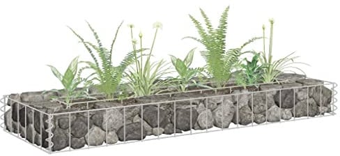 AUVYI Steinkorb Gartendeko Gabionen Hochbeet 90x30x10 cm Gabionenwand Terrasse Stabile Konstruktion GabionenSäule Steingabionen Gabionenkörbe Pflanzenwand Verzinkter Stahl