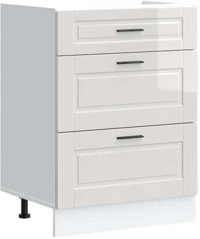 vidaXL Mueble bajo de Cocina Porto Alto Brillo Blanco, Mueble bajo de Fregadero, Mueble bajo de Cocina con cajón, Mueble bajo de Fregadero