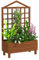 Outsunny Wooden Planters with Trellis for Vine Climbing, Raised Beds for Garden Patio, Outdoor Planter Box for Vegetables, Flowers, Herbs, Distressed Brown