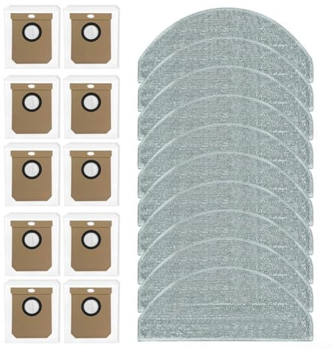 MeevrgR Vacuum Cleaner 10 Mop Cloths + 10 Dust Bags - Microfiber & Filter Paper Set For Hoover HG4 For Hydro Pro Robot Vacuum Cleaner