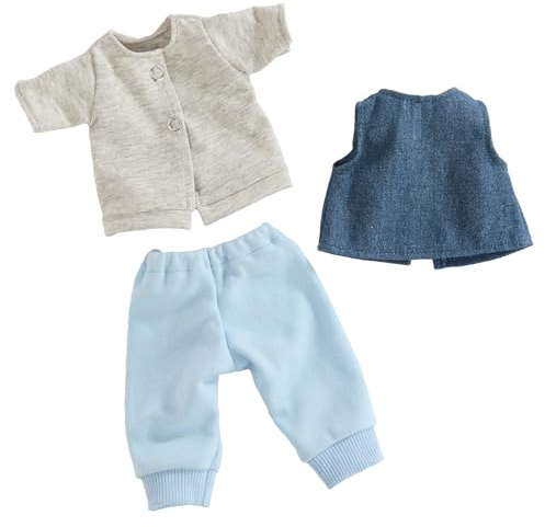 HABA Kleiderset Tiger – Puppenkleidung-Set, T-Shirt mit Weste & Hose, für 30 cm Puppen, Mehrfarbig, ab 18 Monaten – 2011862001