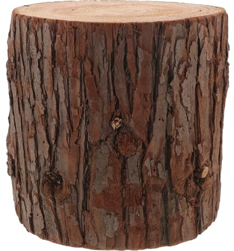 UKCOCO Table D'appoint En Souche De : Décoration En Souche D'arbre Naturelle - Photophore En - Présentoir Polyvalent Pour Décoration Intérieure Et Œuvres