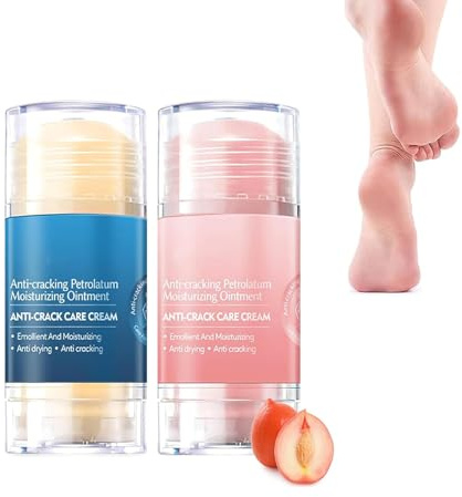 Lot de 2 Crème Pieds Réparatrice Hydratante, Crème Crevasse pour Talons Gercés, Crèmes pour les Pieds Secs et Fissurés, Hydratante et Nourrissante, Soin Réparateur Anti-Fissures, pour Hommes Femmes