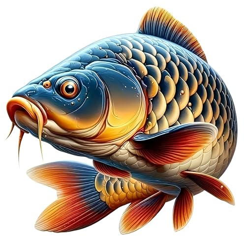 Autoaufkleber, Karpfenfisch Autoaufkleber, dekorative Stoßstangen-Aufkleber | Autoaufkleber, Karpfenfisch, Vinyl-Aufkleber, 2 Stück, 14 cm, wasserdicht, Stoßstangen-Aufkleber für Autos, Laptops, Koffer