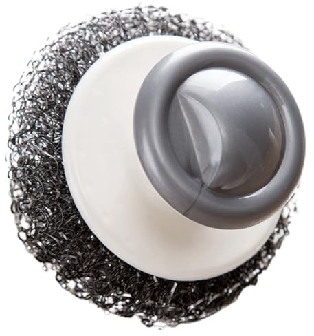 Lurrose Brosse de Nettoyage Inoxydable avec Poignée Brosse Récurer pour Casseroles et Poêles et Antidérapante Accessoire Cuisine Multifonction pour Vaisselle et Surfaces Diverses