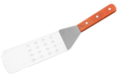 DIYEAH Spatule Acier Inoxydable pour Steak et Barbecue Manche Bois Ergonomique Antidérapant Résistante Chaleur pour Cuisine Plancha Grill Teppanyaki et Camping