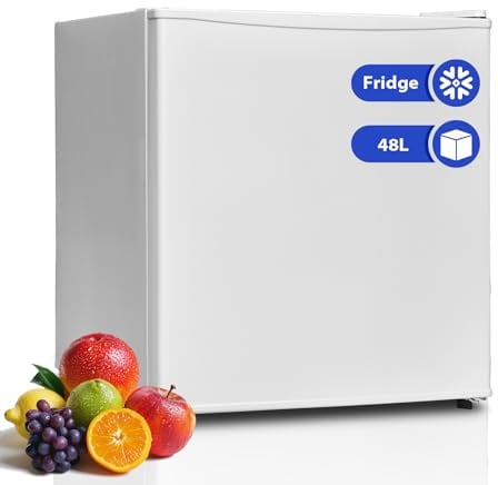 Techomey Mini Table Top Fridge 48L, Silence Small Counter Fridge 0-10℃